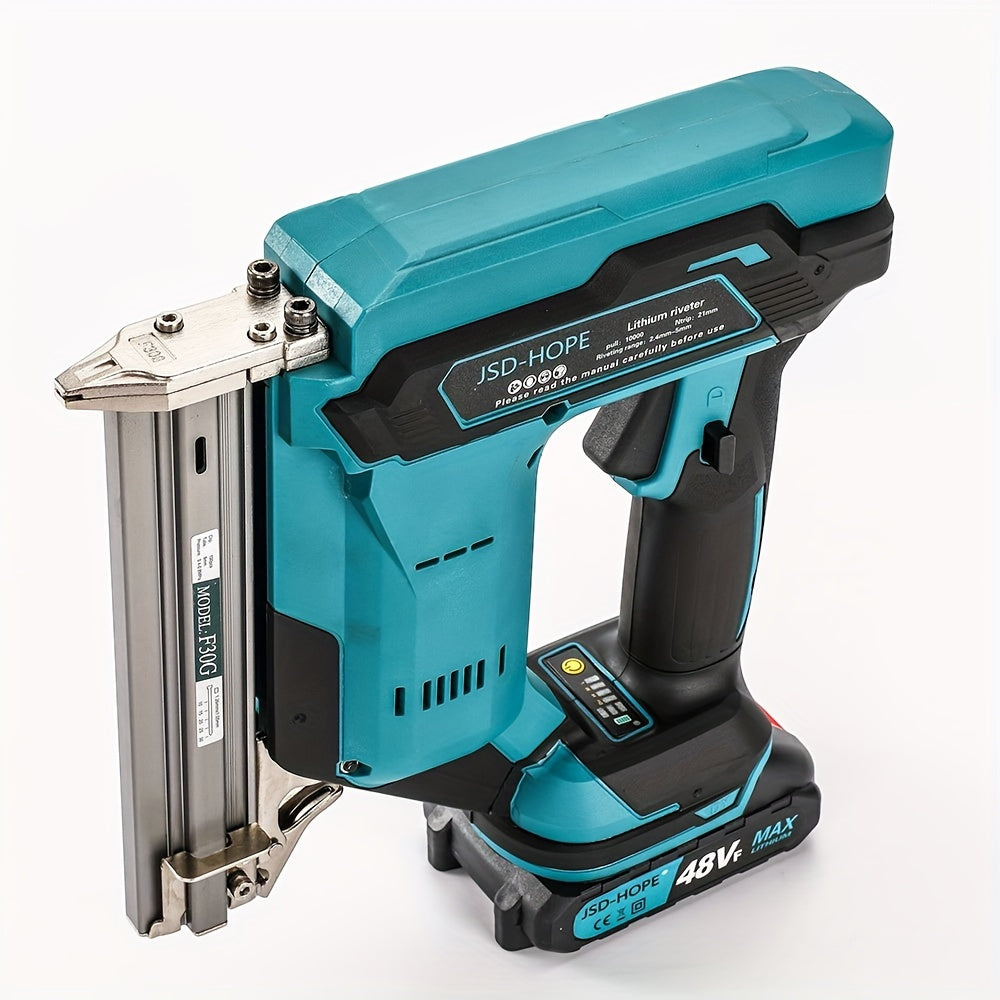 18 Gauge Electric Nail Gun, Cordless Nail Gun With Battery 2.0Ah, Compatible With Makita 18V/40V Batteries, 2-in-1 Electric Nail Gun, 2 Mode, Fits 5/8" To 1-1/4" Nails, For Woodworking, Home Renovation & Projects