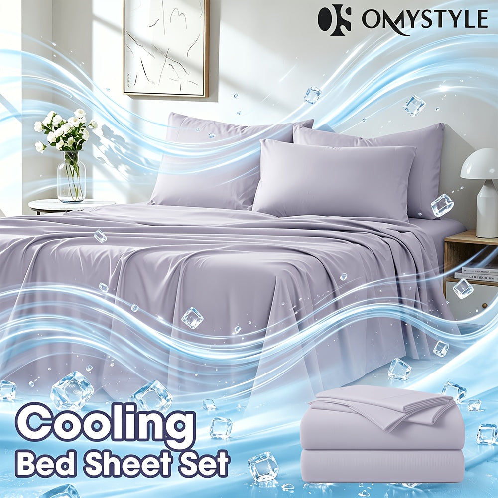 Ice Cooling Bed Sheet Set – Breathable Smooth Sheets for Hot Sleepers, Fitted Sheet Flat Sheet & Pillowcases, Twin Full Queen King, 10 Colours – ShopVora CA