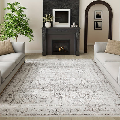JINCHAN 8x10 Washable Vintage Floral Area Rug – Boho Retro Thin Accent Carpet for Living Room, Bedroom, Kitchen & Farmhouse, Multiple Colours | ShopVora CA