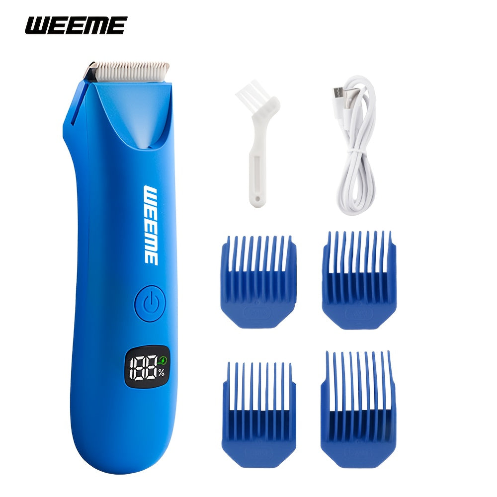 WEEME Precision LED Bikini & Body Trimmer for Men & Women – Painless Hair Removal, USB Rechargeable, LCD Display, Skin-Friendly Epilator, Father's Day Gift