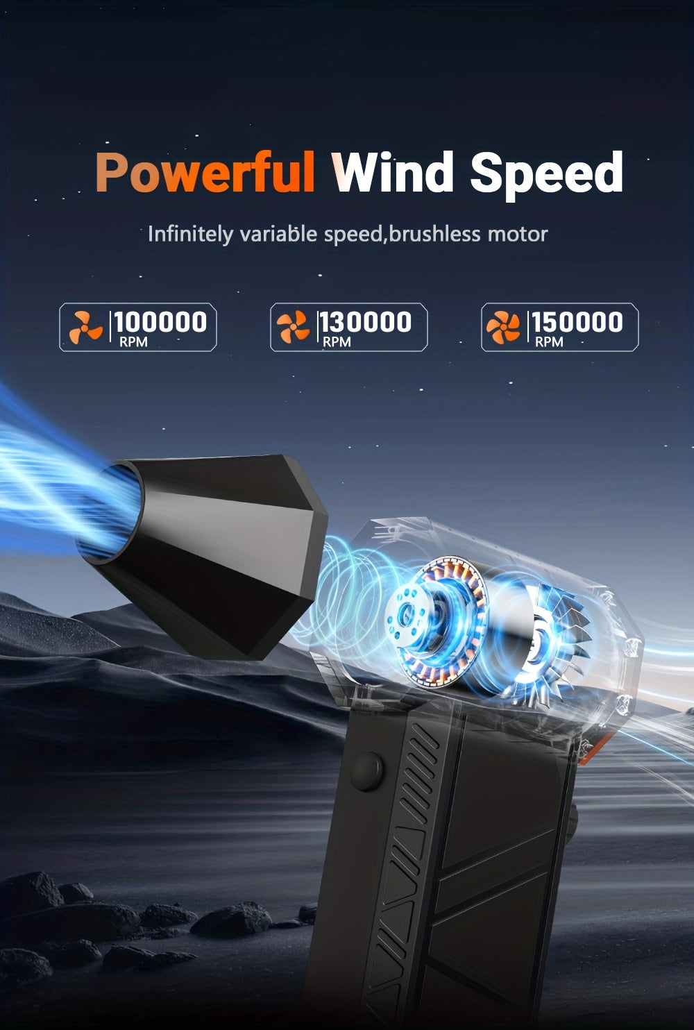 Bilolly Compressed Air Duster - 150000 RPM Mini Turbo Fan, Cordless Electric Air Duster Violent Wind Fan, Handheld Snow Blower for Keyboard Computer Cleaning, Dust Removal, Cars, Inflatable Outdoor Blower, Men's Birthday Gift