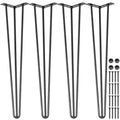 VEVOR Table Legs 16-40 inch Black Set of 4 Desk Legs Each 220lbs Capacity Hairpin Desk Legs 3 Rods for Bench Desk Dining End Table Chairs Carbon Steel DIY Table Legs Heavy Duty Furniture Legs