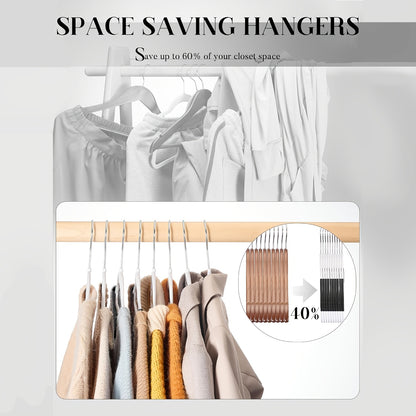 Clothes Hangers Anti-Slip Thickened with Rotatable Hooks – Mark-Free Non-Slip Design, Extended Heavy-Duty Closet Hangers for Clothes Storage & Organization | Multi-Functional, 10/20/30 Pack Options
