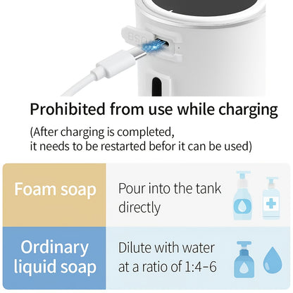 Touchless Automatic Soap Dispenser Infrared Sensor, 1800mAh Rechargeable Battery, 13.5oz Capacity, Liquid & Foam Versions, Vertical Wall Mount – Hands-Free Smart Dispenser for Kitchen & Bathroom