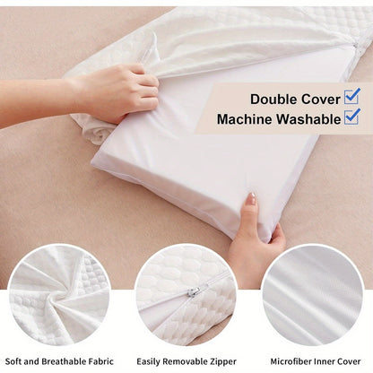 Bed Wedge Pillow Headboard Gap Filler – Mattress Wedge to Close Gap Between Headboard & Wall | Soft Sleeping Backrest Support Pillow | Twin, Full, Queen & King | Grey & White | ShopVora CA