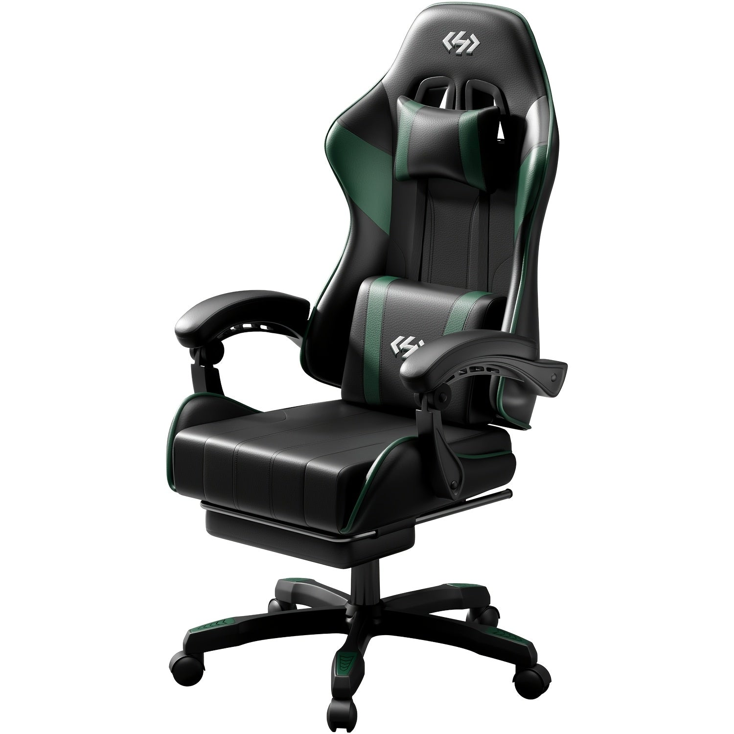 6-Point Support Gaming Chair with Pocket Springs and Adjustable Lumbar Headrest - 135 Degree Recline Faux Leather Office Gaming Seat Footrest Linkage Armrest 300 lb Canada