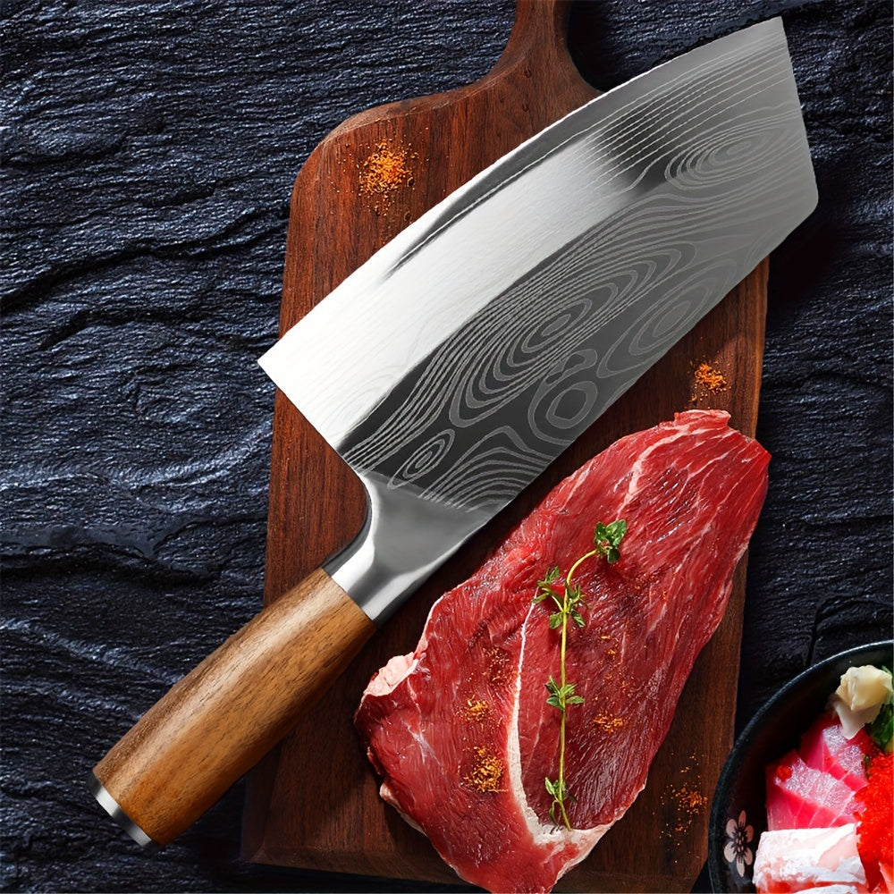 7-inch Vegetable Meat Cleaver Knife Chef Knife Sharp Blade Slicer Chinese Cleaver Kitchen Knife Superior Class Stainless Vegetable Kitchen Knife for Home Kitchen Restaurant German Steel Utility Knife Cooking Tools Cutter Halloween Christmas Gifts