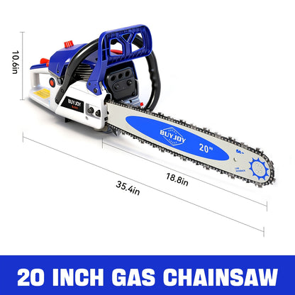 20 Inch Gasoline Chainsaw – High Performance Gas Powered Chain Saw for Tree Felling, Log Cutting, Firewood, Pruning & Heavy Outdoor Tasks | Powerful & Durable | Canada