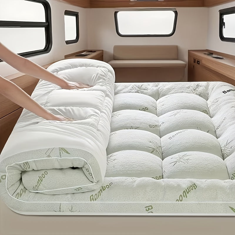 Soft And Cooling Bamboo Mattress Topper - Extra Thick 1500 GSM Breathable Bed Pad with Moisture-Proof Bottom, 8-20" Deep Pocket Pillow Top Cover Fit for RV, Camping, Mattresses - Soft Quilted Cover, Heavy-Duty Layer, King/ Cal King