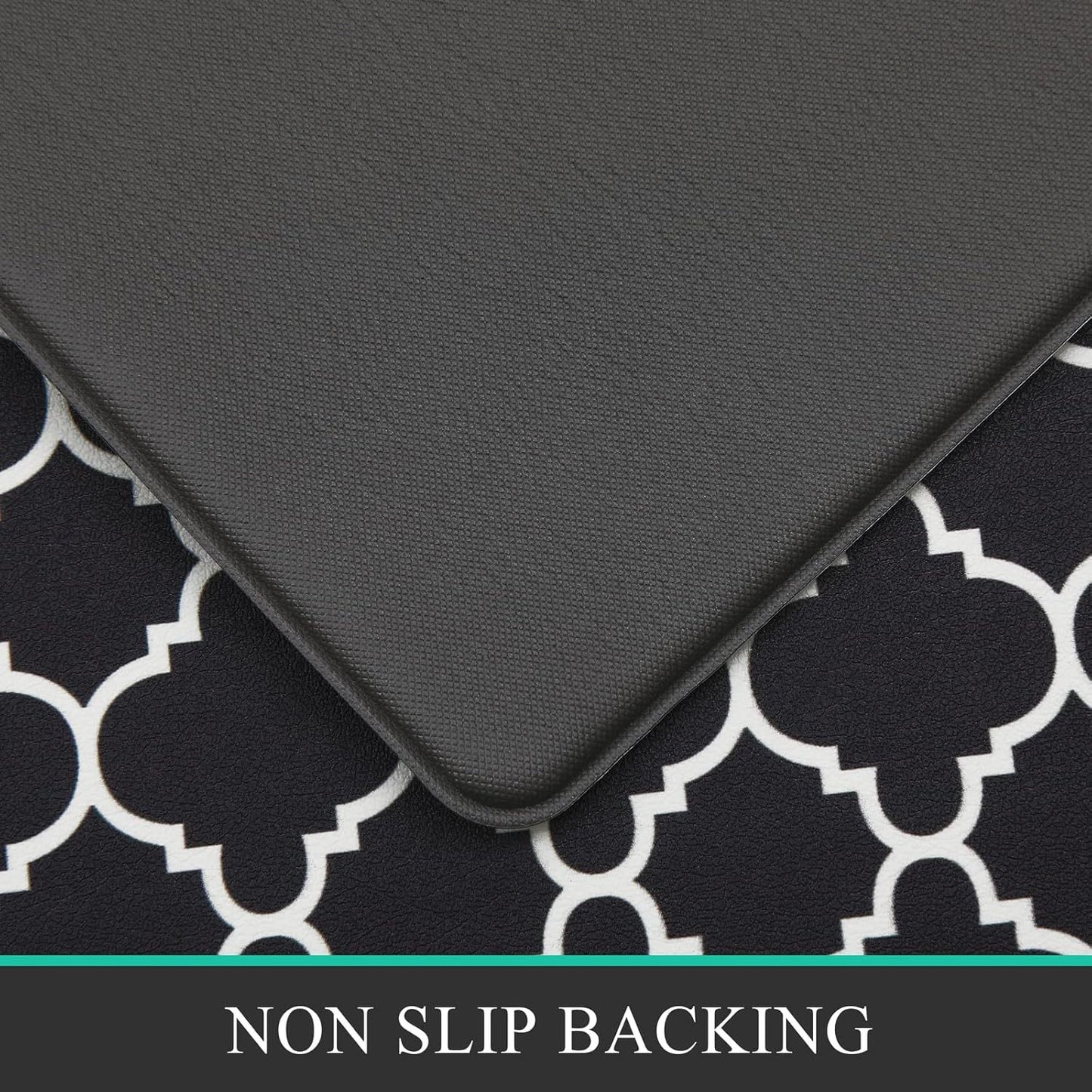 Anti Fatigue Kitchen Mat Set of 2 Non-Slip Cushioned Kitchen Rugs 17x47+17x28 Inch PVC Foam Comfort Standing Mat Farmhouse Kitchen Floor Mats Wipe Clean Runner Rug for Kitchen Laundry Room
