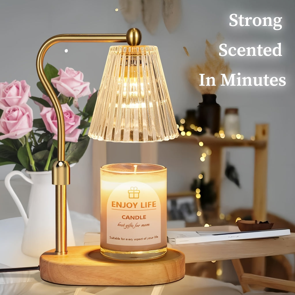 BANBERS Candle Warming Lamp with Timer Dimmer, Adjustable Height, Melting Lamp - Adjustable Height Glass Lamp, SUitable for New Home Bedroom, Scented Jar for Retro Home Decoration, A Gift for Women