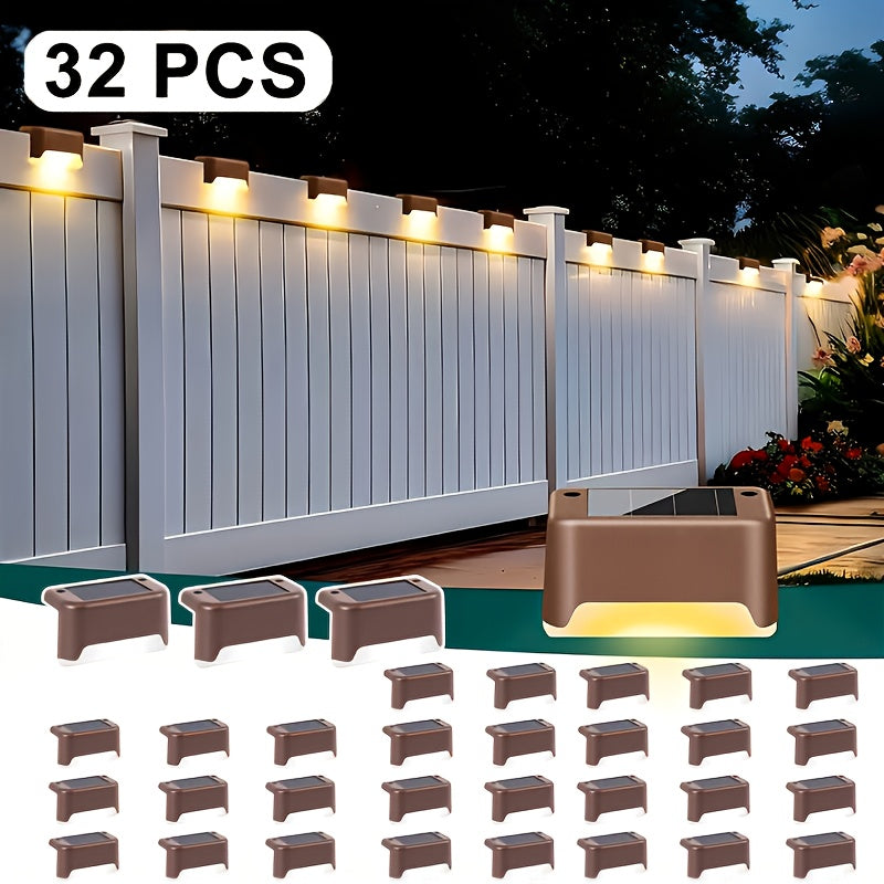 Solar Step Lights Outdoor Waterproof LED – Auto On/Off Warm White Landscape Lighting for Stairs, Fences, Courtyards & Garden Paths, Matte Metal, Black/White/Brown, 4/8/16/32 Pack Canada
