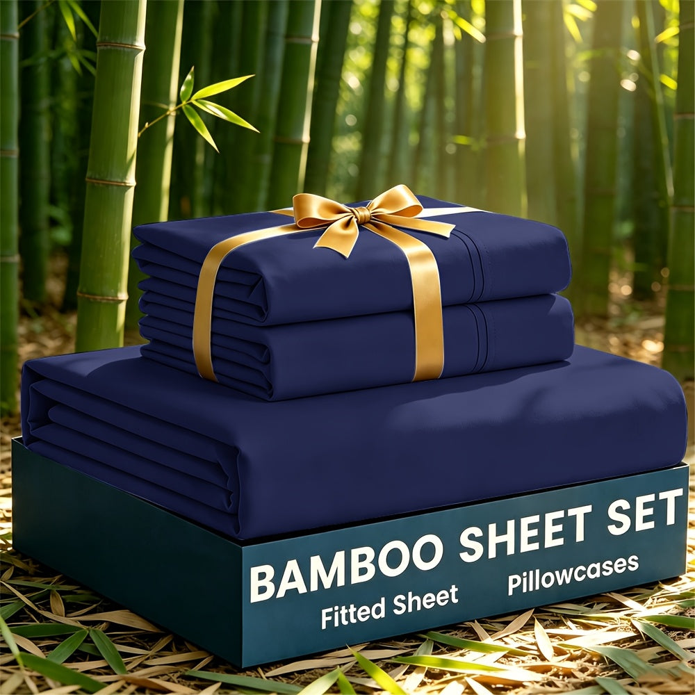 Bamboo Cooling Bed Sheet Set 3 or 5 Piece with Pillowcases – Ultra Soft Deep Pocket Breathable Sheets for Hot Sleepers, Twin Full Queen King, 12 Colours | Canada