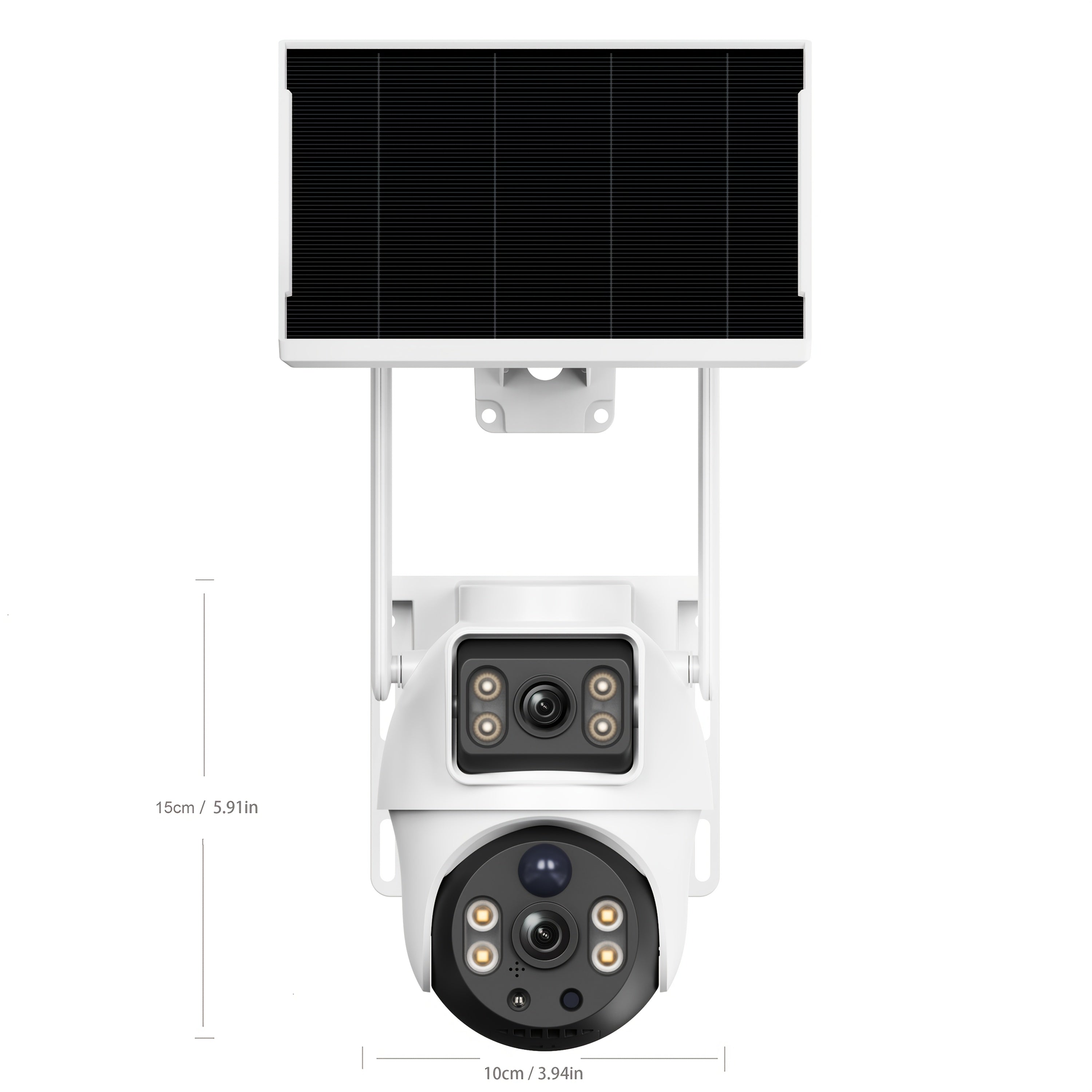 XIAOVV [10 Zoom] 4K Solar Outdoor Wireless Surveillance Camera, 2.4G WiFi Security with Solar Panel, Dual Lens PTZ Surveillance System, PIR Motion Detection, Color Night Vision, Two-Way Audio, App Control for Home Security, Farm, Remote
