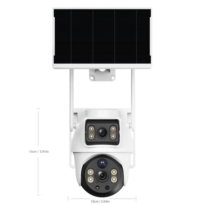 4K Solar Outdoor Security Camera 10X Optical Zoom PTZ WiFi, Dual Lens Wireless Surveillance, PIR Motion Detection, Colour Night Vision, 2-Way Audio – Farm Home Remote Monitoring