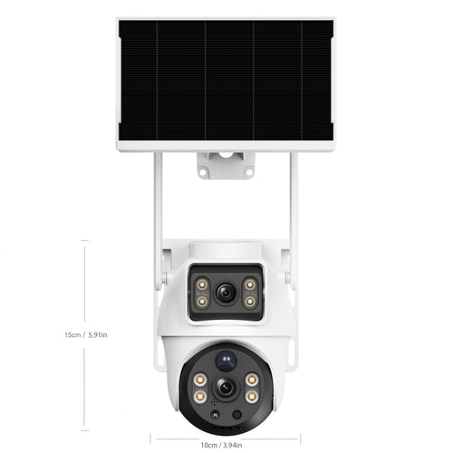 4K Solar Outdoor Security Camera 10X Optical Zoom PTZ WiFi, Dual Lens Wireless Surveillance, PIR Motion Detection, Colour Night Vision, 2-Way Audio – Farm Home Remote Monitoring