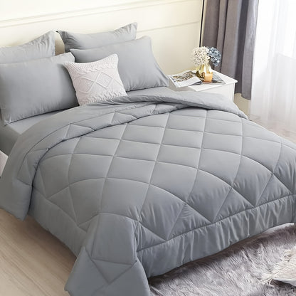 7-Piece Black Comforter Set Bed in a Bag – Ultra-Soft Goose Down Alternative, Premium 1800 Series with Comforter, Flat Sheet, Fitted Sheet, Shams & Pillowcases for All Seasons