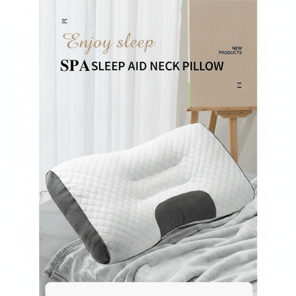 Knitted Ergonomic Pillow 1100G Filling – 9-Hour Neck Support, Hypoallergenic Removable Washable Cover, Breathable Moisture-Wicking | Bedroom Decorative Cushion for All Seasons | 1pc & 2pc | White & Grey | ShopVora CA