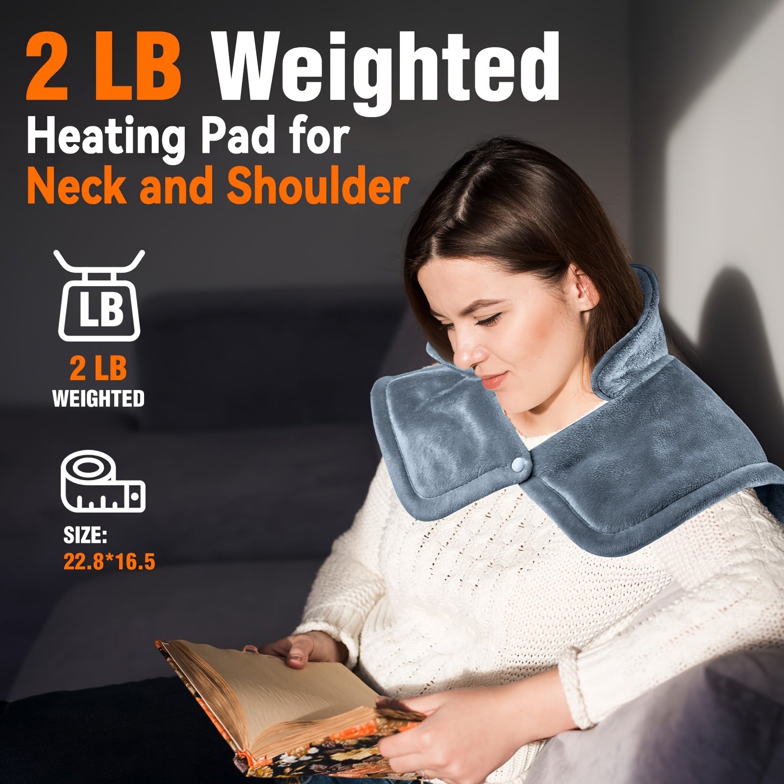Heating Pad for Neck And Shoulders, InfLuvRealm Gifts for Her Him Women Mom Wife Men Dad, Weighted Electric Heating Pad for Back 6 Heat Settings 4 Timers Auto Off, Heating Blankets, Local Warehouse