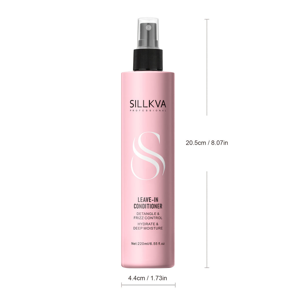 SILLKVA Keratin Leave-In Spray (7.44oz) - with Biotin for Damage from Heat, Perms, And Color | Provides Instant Smoothing And Strengthening, No Rinsing Required