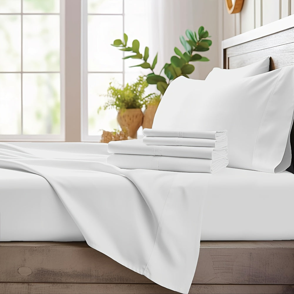Extra Deep Pocket Cooling Bed Sheets Set – Breathable Wrinkle-Free Soft Bedding for Kids, Women & Men – Hotel Luxury Fitted Sheet Set, Light Blue, Twin Full Queen King