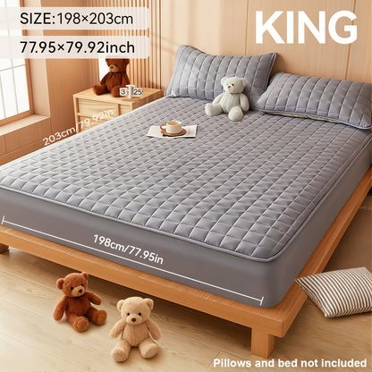 Waterproof Mattress Protector Cover Fitted Sheet Thickened Breathable Mattress Topper Pad Twin Full Queen King Size Bedroom Guest Room Hotel Comfortable Durable Bed Cover
