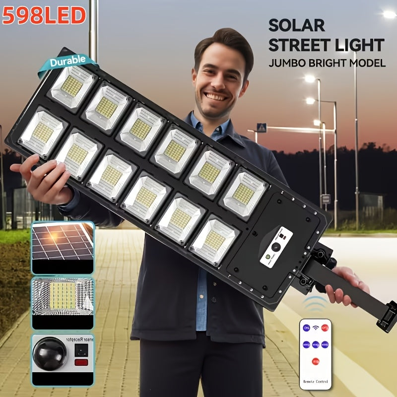 Solar LED Street Lamp 144 & 598 LED – Super Bright, 3 Lighting Modes, 320° Wide Angle, IP65 Waterproof | Outdoor Wall Light for Garden, Street & Commercial Use | ShopVora CA