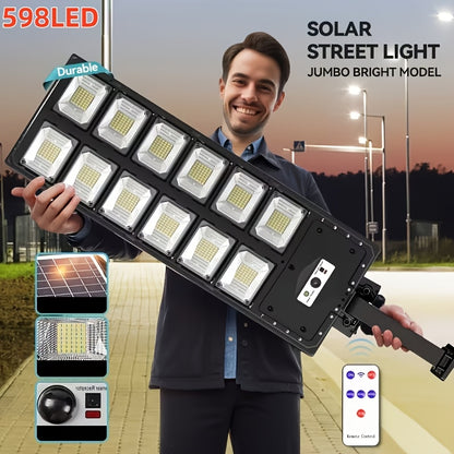 Solar LED Street Lamp 144 & 598 LED – Super Bright, 3 Lighting Modes, 320° Wide Angle, IP65 Waterproof | Outdoor Wall Light for Garden, Street & Commercial Use | ShopVora CA