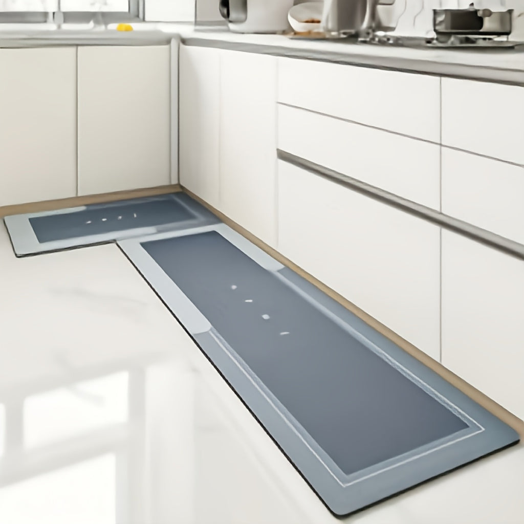 2pcs Non-Slip High Quality Floor Mats Suitable for Kitchen Bathroom Suitable for Home & Commercial Use, Plush Suede Backing with Rubber Base, Oil-Absorbing Quick-Dry Easy Clean Modern Decor Mats Suitable for Restaurant, Living Room, Bathing Areas