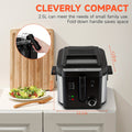 Electric Deep Fryer with Basket 84.5oz / 1.59gal – Stainless Steel, Adjustable Temperature & Timer, Odor Filter Lid, Easy Clean, Perfect for Fried Chicken, Fish, Fries & Donuts