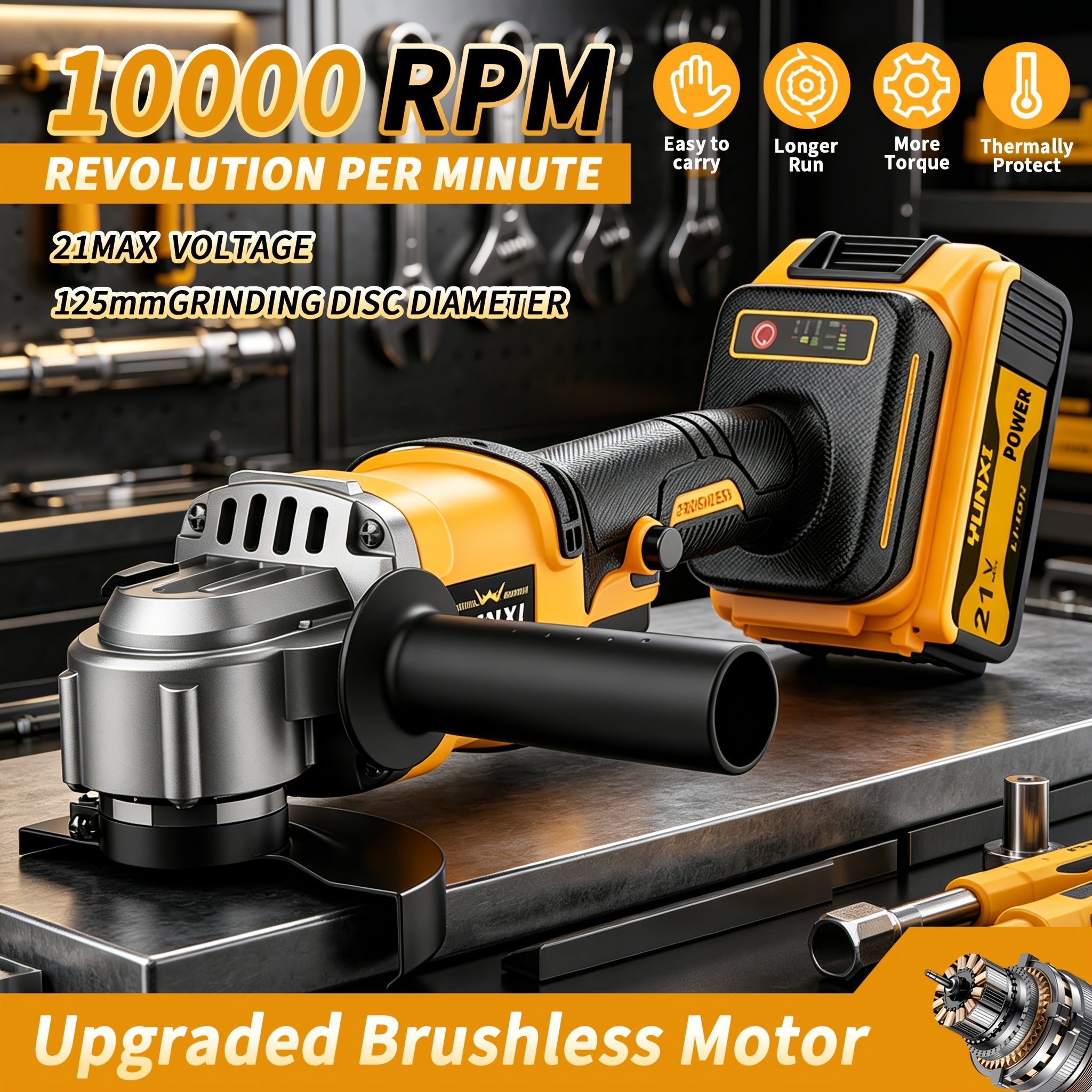 Cordless Angle Grinder Set 21V Rechargeable Lithium Ion with Fast Charger – 1 or 2 Battery Options, Multiple Accessory Kits for Grinding & Polishing, Home Workshop Tool, Gift for Men & Women Canada