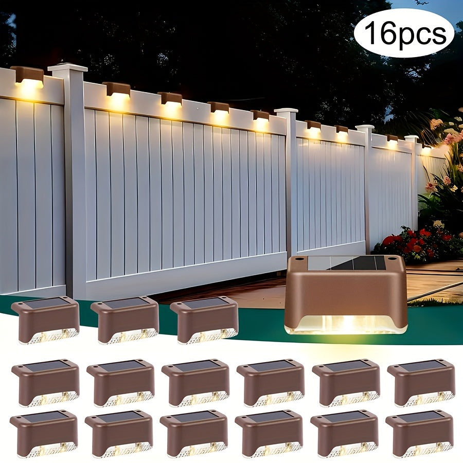 Solar Step Lights Outdoor – IP44 Waterproof LED Deck & Stair Lights, 8/16/32-Pack Warm White Solar Fence Lights for Yard, Patio & Pathway | Garden Decor for Halloween & Christmas
