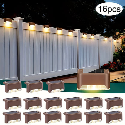 Solar Step Lights Outdoor – IP44 Waterproof LED Deck & Stair Lights, 8/16/32-Pack Warm White Solar Fence Lights for Yard, Patio & Pathway | Garden Decor for Halloween & Christmas