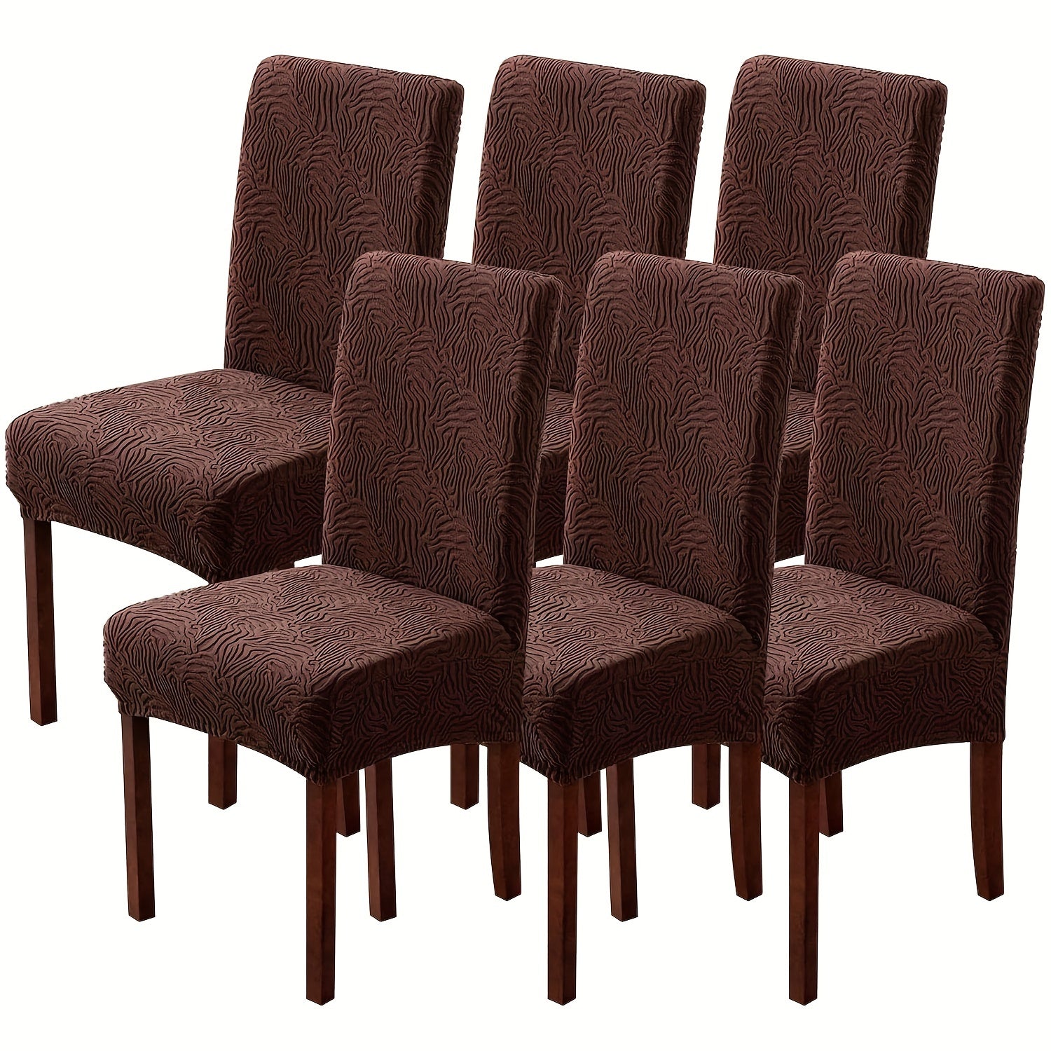 4/6pcs Waterproof Chair Covers for Dining Room, Stretch Jacquard Dining Chair Slipcovers Removable Washable Chair Protector for Kitchen, Hotel, Restaurant