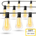 Shatterproof Outdoor String Lights 50ft 100ft 150ft Warm White Dimmable Patio Lights with ST38 LED Edison Bulbs, Connectable Hanging Lights for Backyard, Balcony, Porch & Party – Indoor Outdoor Garden Decor