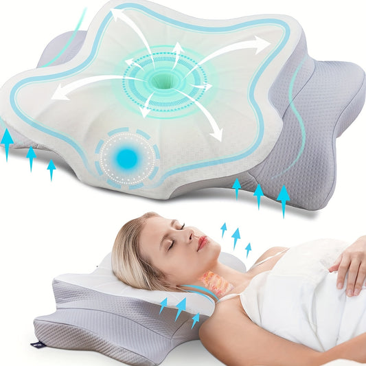 Sleeping Cervical Neck Pillow, Healthy Spine Restore Memory Foam Pillows Fit Shoulder Perfectly, Adjustable Ergonomic Pillow, Bed Pillow for Side Back Stomach Sleeper