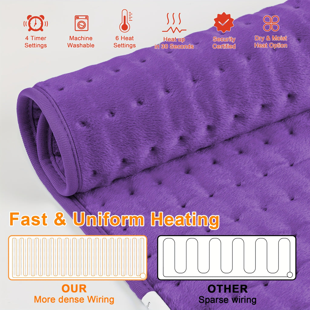XL Heating Pad, 24in X 12in, 6 Heat Levels, Quickly Heats Up To 140 ° F, Automatically Shuts Off In 2 Hours, Leg, Shoulder, Knee, Neck Heating Pads, Machine Washable, Perfect Christmas Gift For Parents, Men And Women