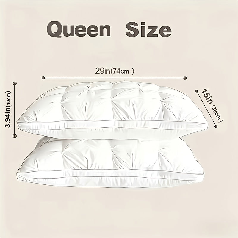 2pcs Luxury Hotel Pillows - Ultra Plush Heavyweight Bed Pillows With Slow Rebound & Neck Support | All-Season Cooling Pillows For Side, Back And Stomach Sleepers | Non-Flattening Plush Comfort Design