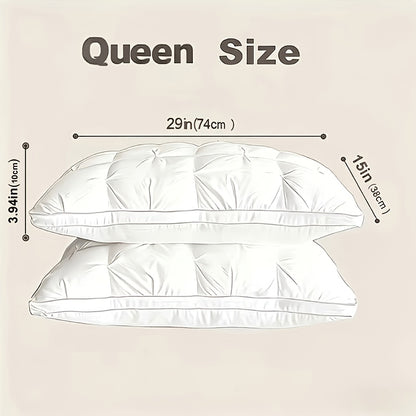 Heavyweight Plush Bed Pillows 2-Pack – Ultra Soft Slow Rebound Neck Support, All-Season Cooling, Non-Flattening for Side, Back & Stomach Sleepers – Luxury Hotel Quality