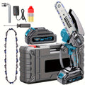 Mini Chainsaw Cordless, Lightweight And Portable Handheld Electric Tree Cutter with Splash Guard, Security Lock, Rechargeable Battery, And Safe Trimming for Quick Cutting of Tree Branches, Courtyard, Household, And Garden