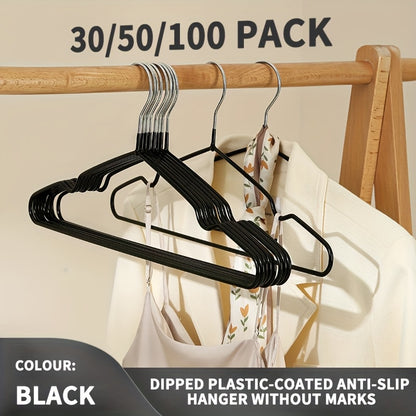 Heavy-Duty Anti-Slip Plastic Hangers 30/50/100 Pack – Standard Suit Hangers for Closet Organization, Bedroom, Dormitory & Wardrobe Storage