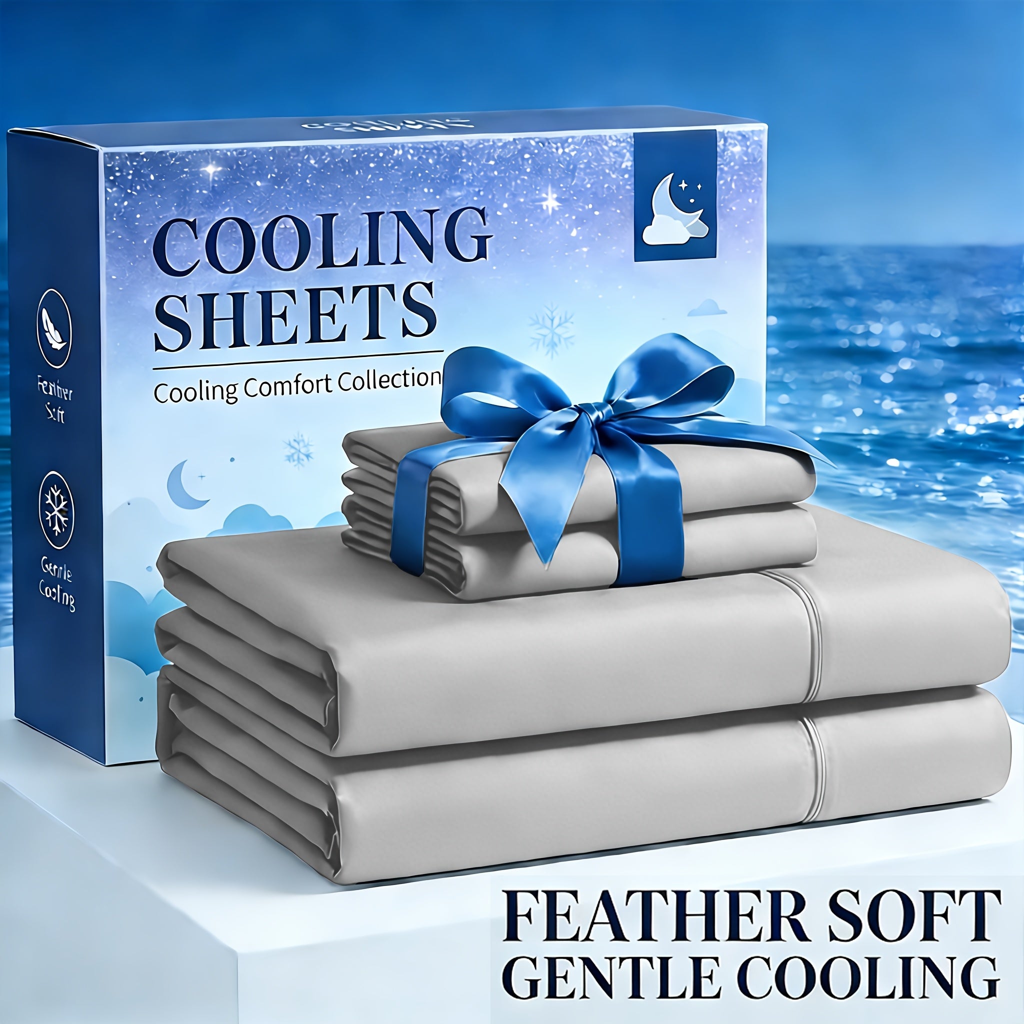 Cooling Bamboo Sheets Deep Pocket 3/4pcs Set – Breathable Viscose Bed Sheet Set for Hot Sleepers, Hotel Luxury Fitted Sheet & Pillowcase, 1660TC Ultra Soft Twin Full Queen King Size