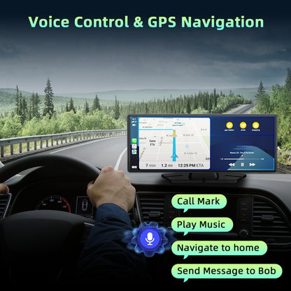 Portable Wireless CarPlay Screen for Car – 7"/9"/9.26" HD Display, Android Auto, GPS Navigation, Bluetooth, FM, AUX, AirPlay, Voice Control, Plug & Play for All Vehicles (Lamtto)