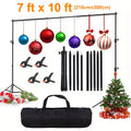2Mx3m/7ft X 10ft Photo Background Holder Kit Photography Studio Background Support System with 4 Clips Suitcase Background Holder for Video Portrait Shooting