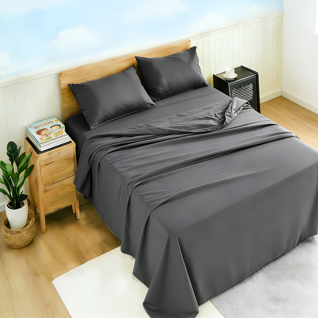 Extra Deep Pocket Bamboo Sheets - 3/4pcs Breathable & Cooling Bed Sheet Set, Hotel Luxury Fitted Sheet Set, for Extra Deep Mattresses, 1660TC Ultra Soft Children Sheet & Pillowcase Sets, Sheets King Size - Queen Cooling Sheets - Include Random Color