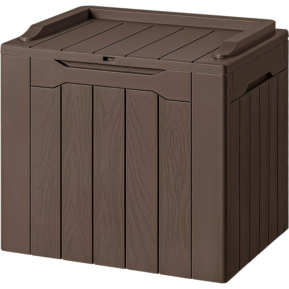 30 Gallon Lockable Outdoor Storage Box – Weatherproof Resin Deck Container, Flip-Top Lid, for Patio Garden Package Delivery Outdoor Organization (Black/Brown/Grey)