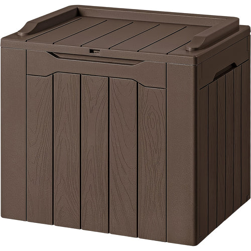 30 Gallon Lockable Outdoor Storage Box – Weatherproof Resin Deck Container, Flip-Top Lid, for Patio Garden Package Delivery Outdoor Organization (Black/Brown/Grey)