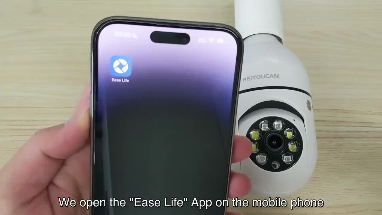 2pcs Ease Life APP-Light Bulb 5GHz Security Cameras Indoor Outdoor Wireless WiFi Camera, 360 Degree, E27 Light Socket Screw In Security Cameras For Home Security Safe Cam Light Bulb Cameras, 1296P, Full Color Night Vision, Motion Detection