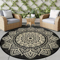 1pc Round Outdoor Rug, Boho Outdoor Carpet Patio Rugs Outdoor Circle Rug Reversible Outdoor Patio Rug Lightweight Portable Outdoor Area Rug For Patio Balcony Camping