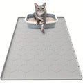 Large Silicone Cat Litter Mat 34"x22" – Waterproof Easy-Clean Litter Trapping Mat for Cat Litter Box, Reduces Tracking & Mess, Gray